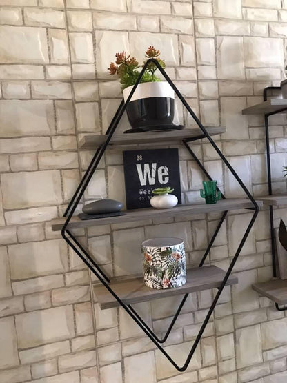 "رف جداري عصري "شكل ماسي